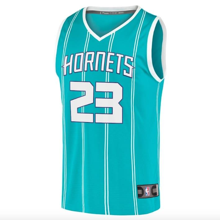 Баскетбольная джерси 2021-22 Charlotte Hornets #23 Kai Jones Fast Break Icon Teal Jersey