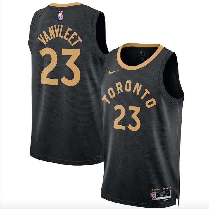 Баскетбольная джерси 2022-23 Toronto Raptors #23 Fred VanVleet  Swingman City Black Jersey
