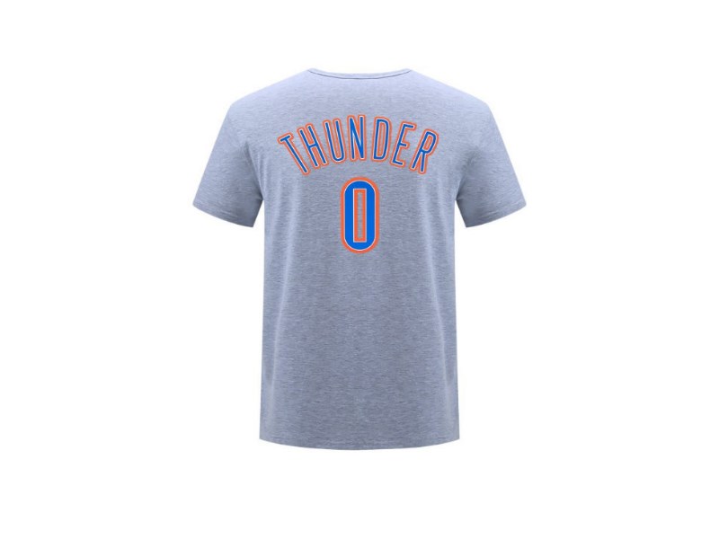 Футболка 2016 OKC Thunder 0 Westbrook Grey Tee