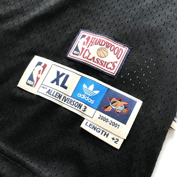 Баскетбольная майка 2000-01 Allen Iverson Phila 76ers #3 Youth Black Soul Swingman