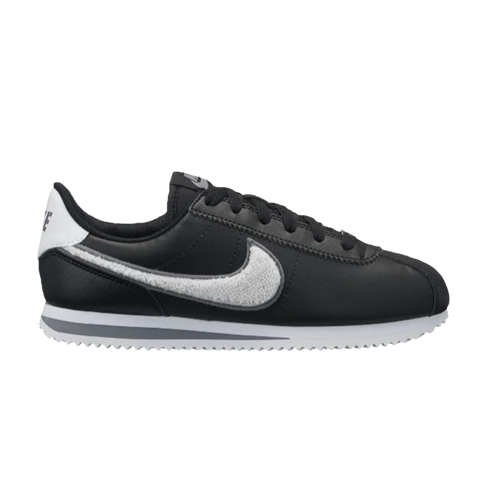 Krossovki-Nike-Cortez-Basic-Leather-SE-GS-Chenille-Swoosh-Black