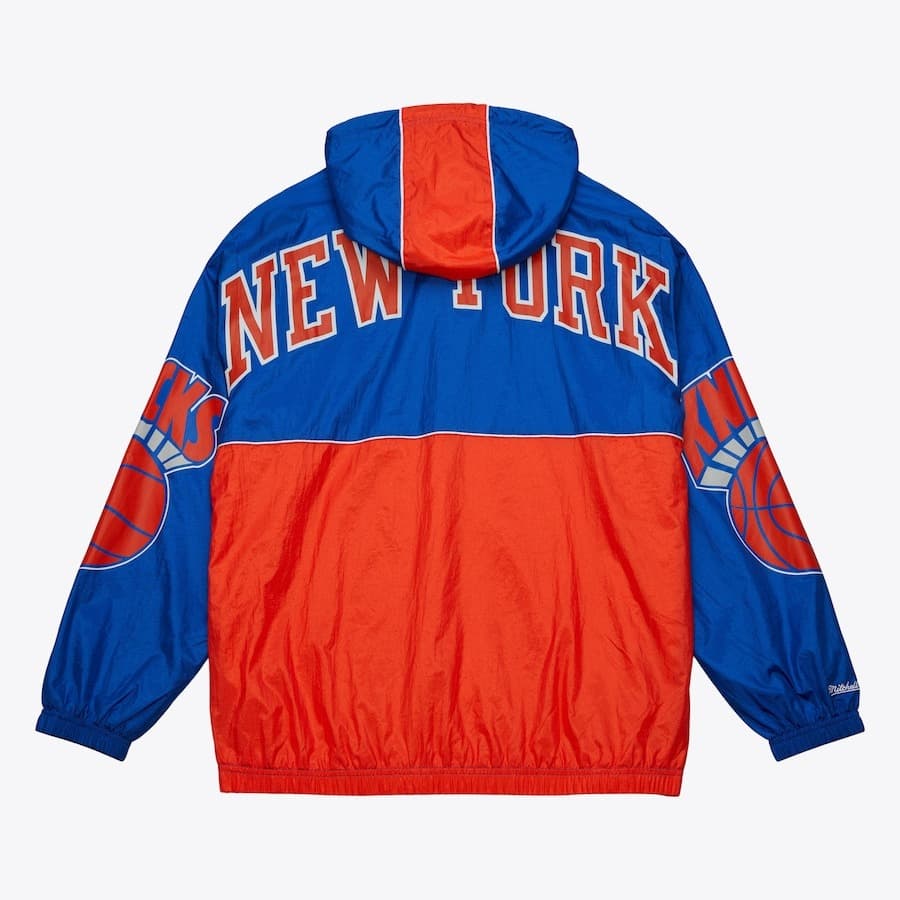 Анорак Mitchell & Ness Blue New York Knicks Team 2.0 Anorak Quarter-Zip Windbreaker Jacket