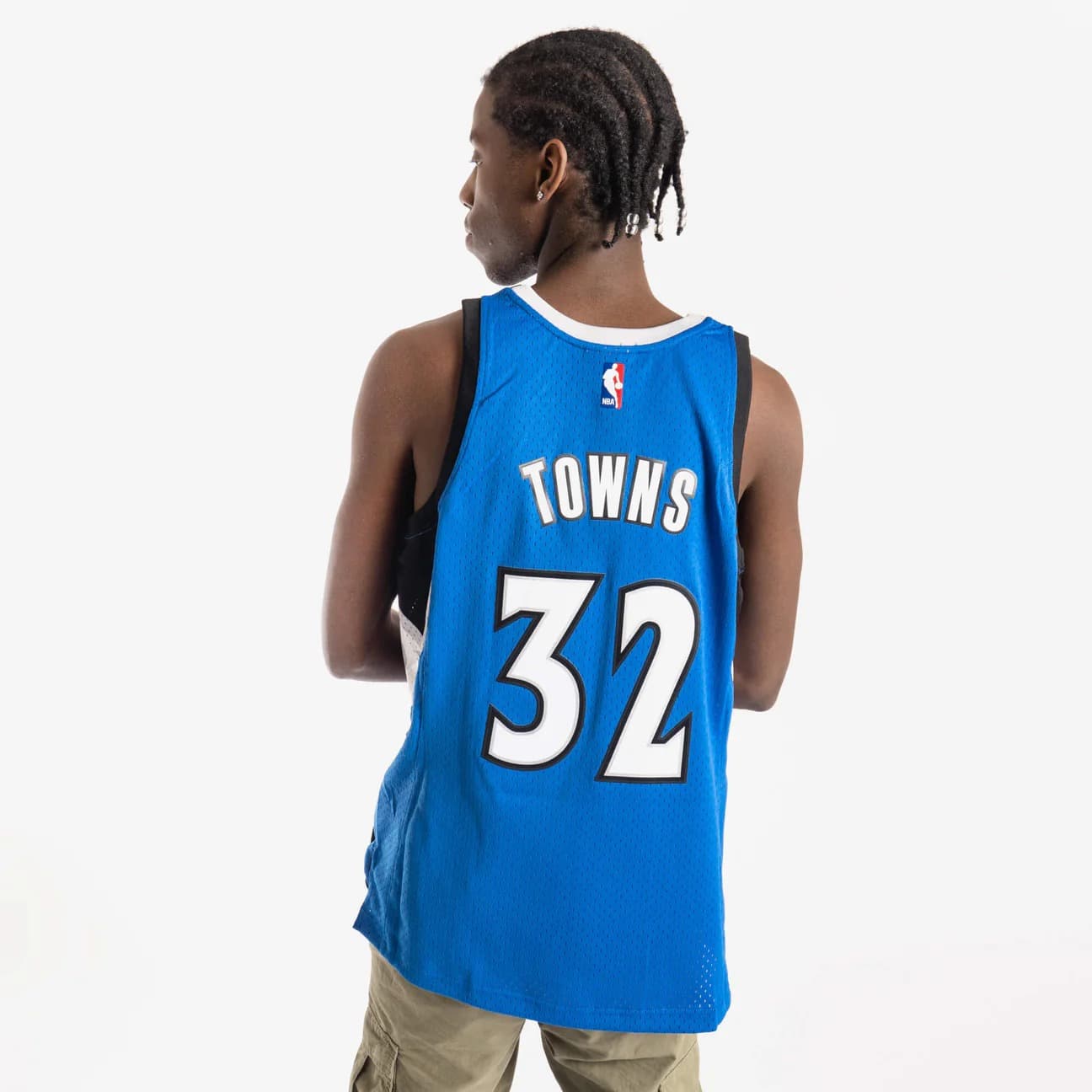 Баскетбольная джерси 2015-16 Minnesota Timberwolves Karl-Anthony Towns #32 Swingman Hardwood Classics Blue Jersey