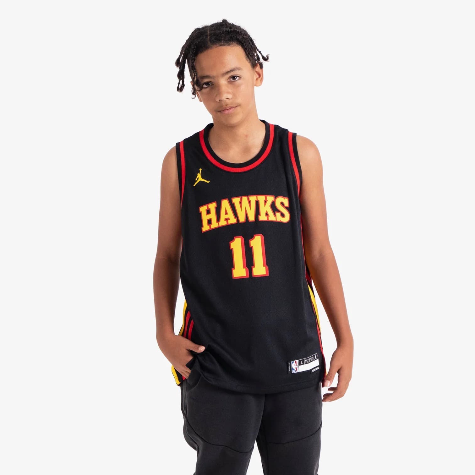2022-23-Atlanta-Hawks-Trae-Young-11-Youth-Swingman-Statement-Edition-Black-Jersey-1