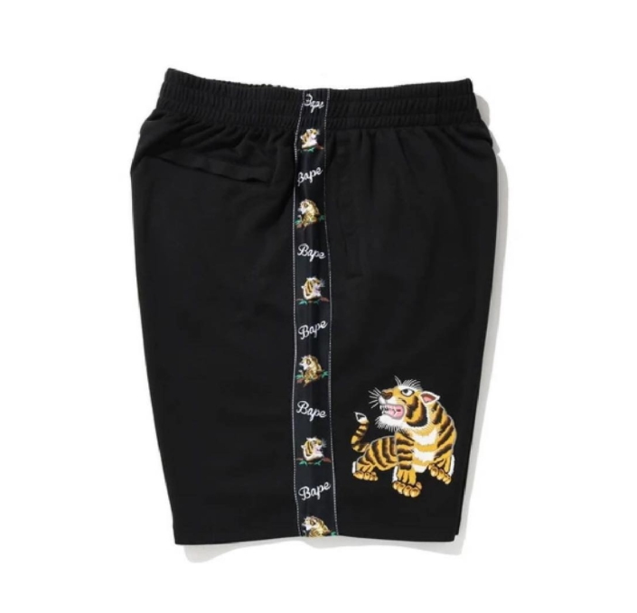 Спортивные шорты BAPE Tiger Jersey Wide Shorts Black
