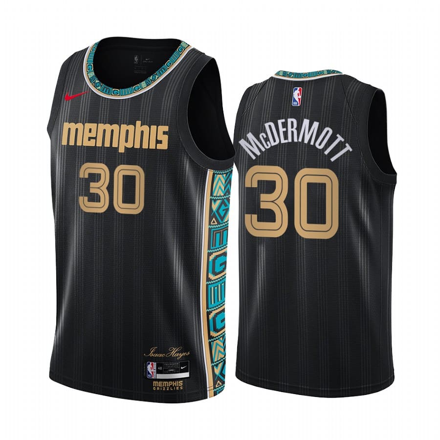 Баскетбольная джерси 2020-21 Memphis Grizzlies #30 Sean McDermott City Edition Black Swingman Jersey