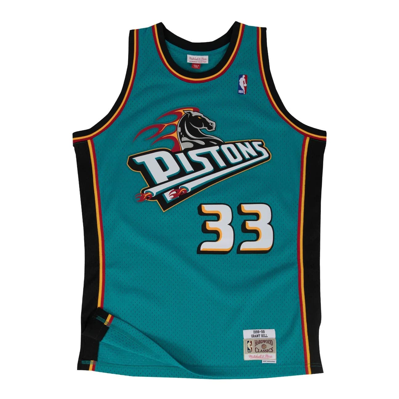 1998-1999-Detroit-Pistons-Grant-Hill-33-Swingman-Hardwood-Classic-Teal-Jersey-9