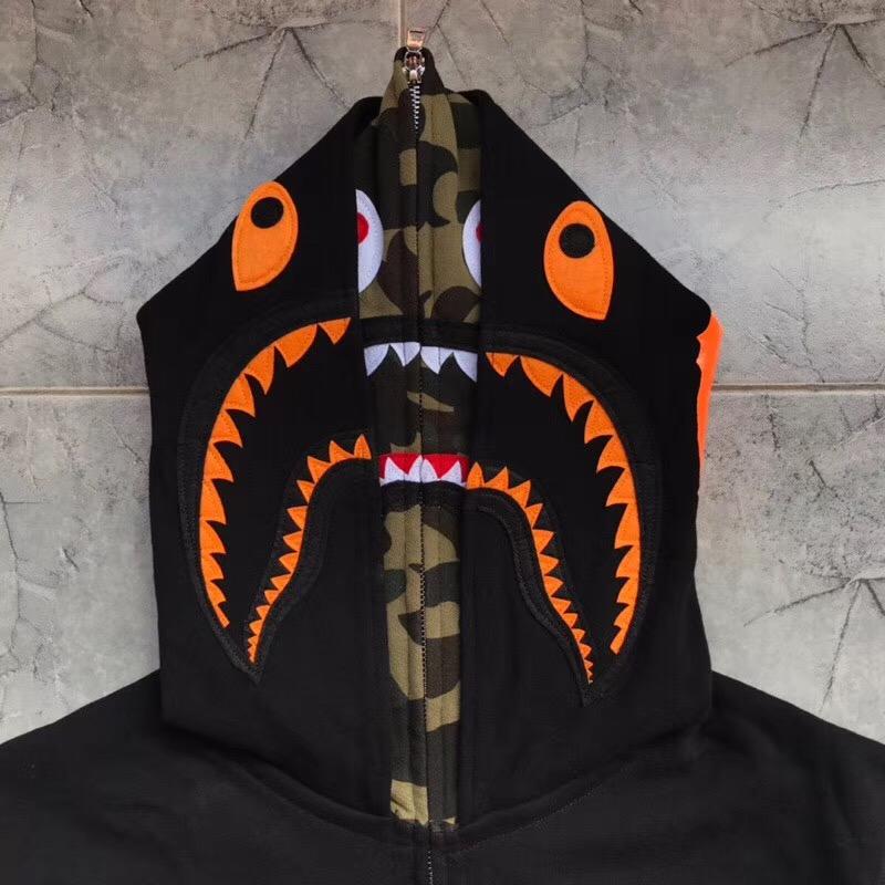 Худи BAPE x Undefeated Double Shark Full Zip Hoodie Black