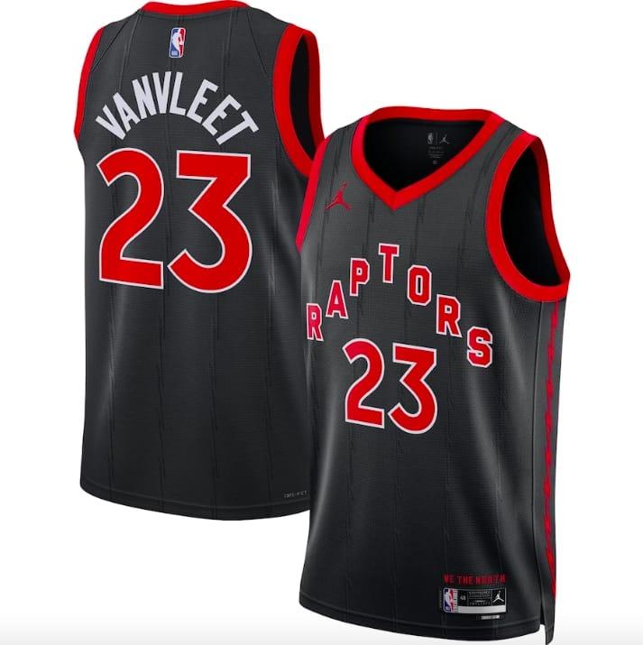 Баскетбольная джерси 2022-23 Toronto Raptors #23 Fred VanVleet  Swingman Statement Black Jersey