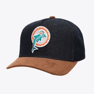 Mitchell-Ness-Denim-Brown-Miami-Dolphins-Corduroy-D-Stressed-Pro-Snapback-Hat-300x300