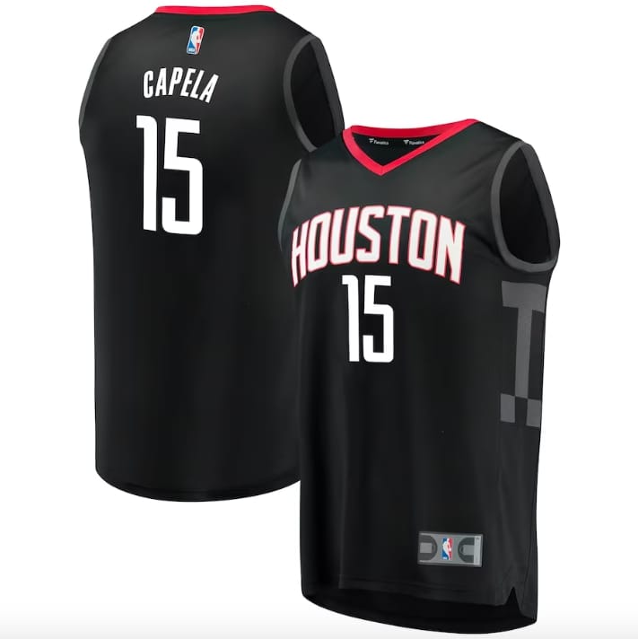Баскетбольная джерси Houston Rockets #15 Clint Capela Fast Break Statement Black Jersey