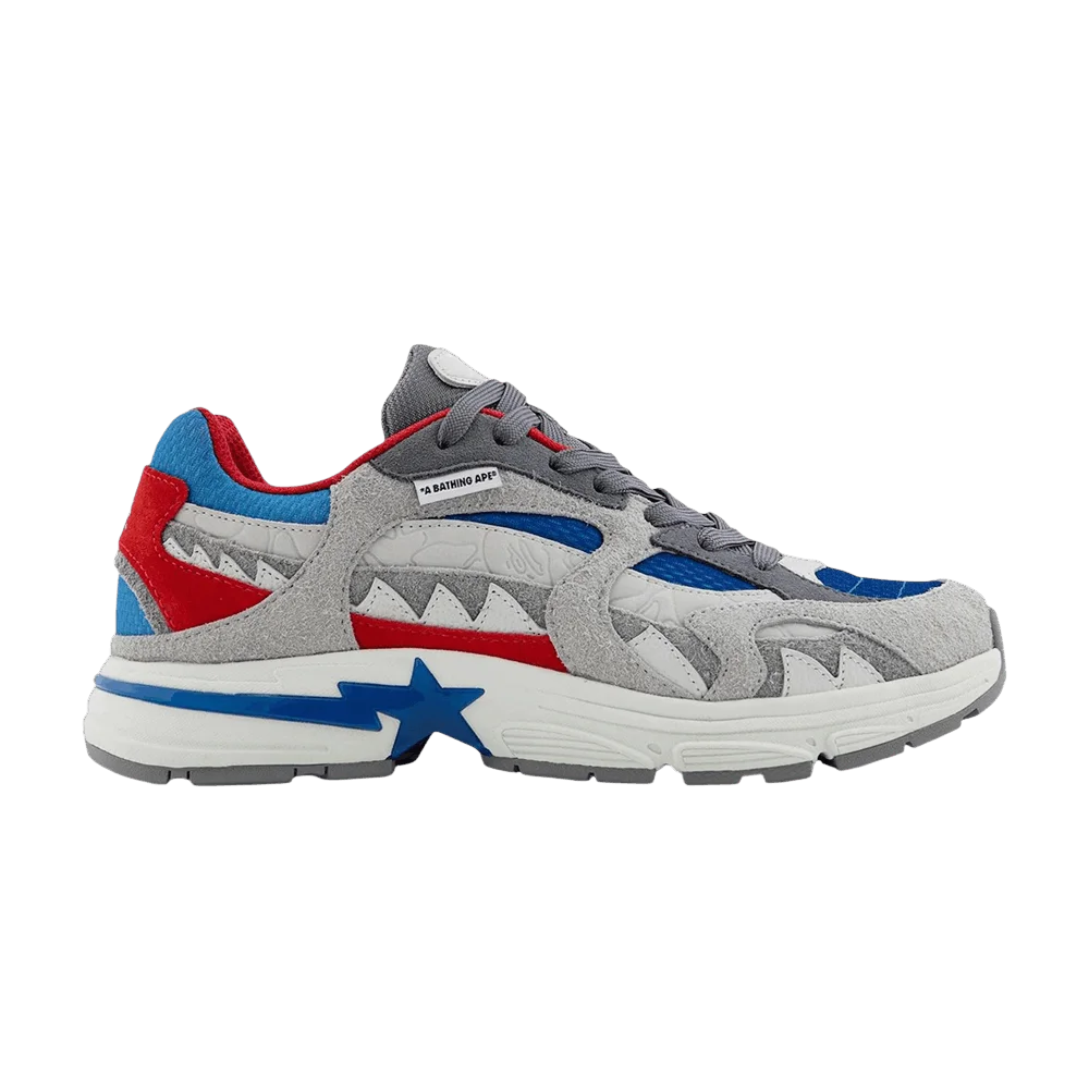 Krossovki-BAPE-Shark-Sta-2-Blue-Grey-Red