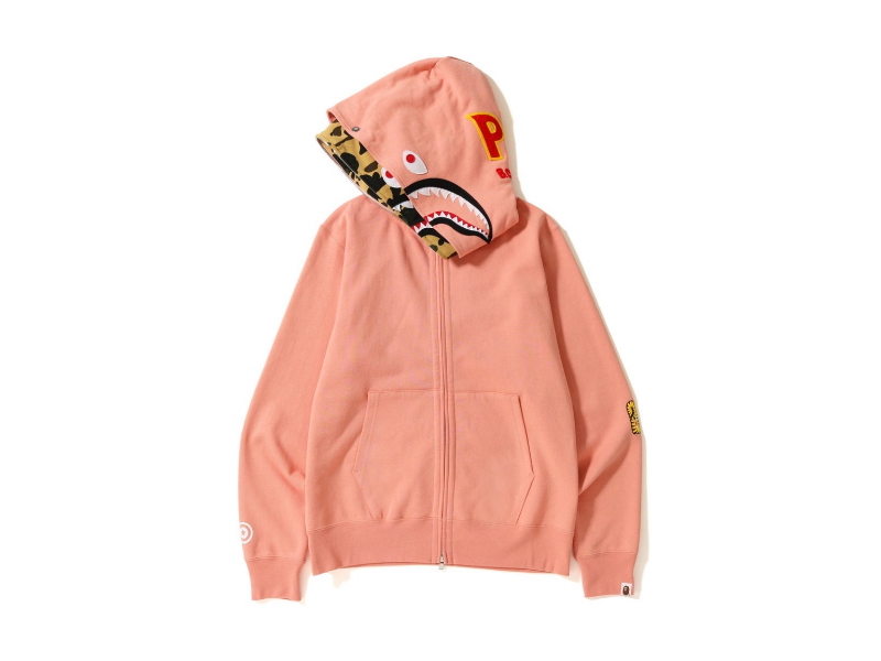 Худи BAPE 2nd Shark Wide Full Zip Double Hoodie Pink