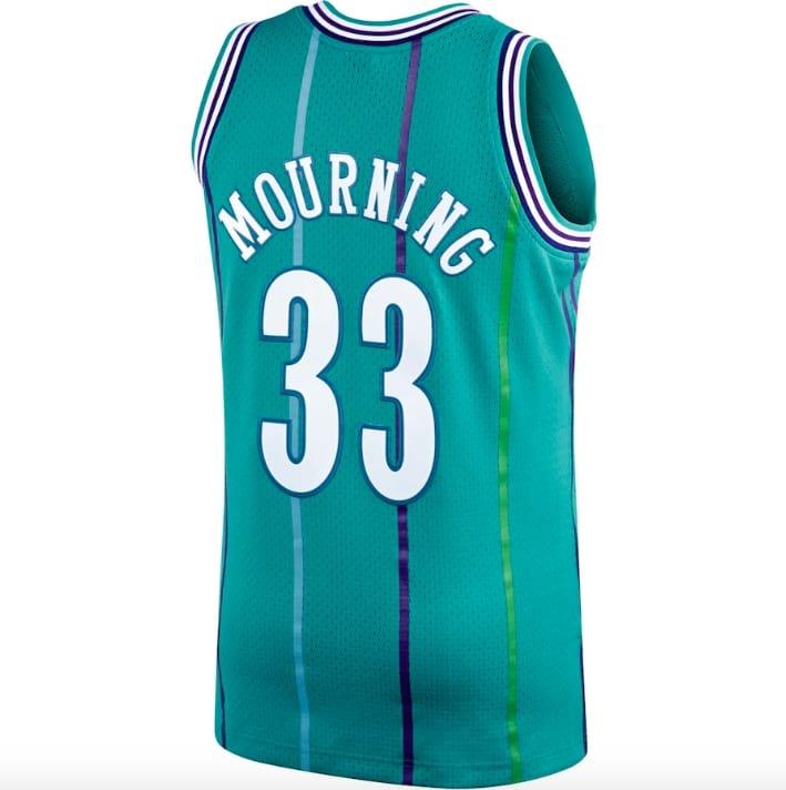 Баскетбольная джерси 1992-93 Charlotte Hornets #33 Alonzo Mourning Mitchell & Ness Teal Jersey