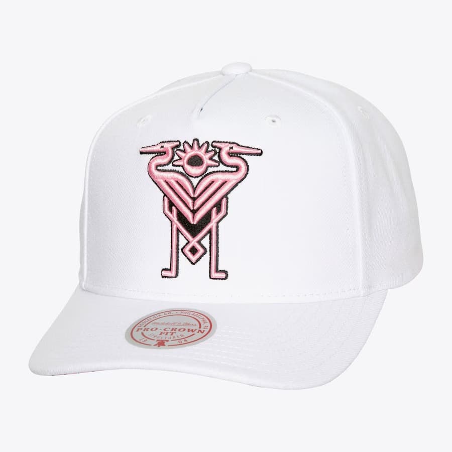 Бейсболка Mitchell & Ness White Inter Miami CF Pro Crown Snapback Hat