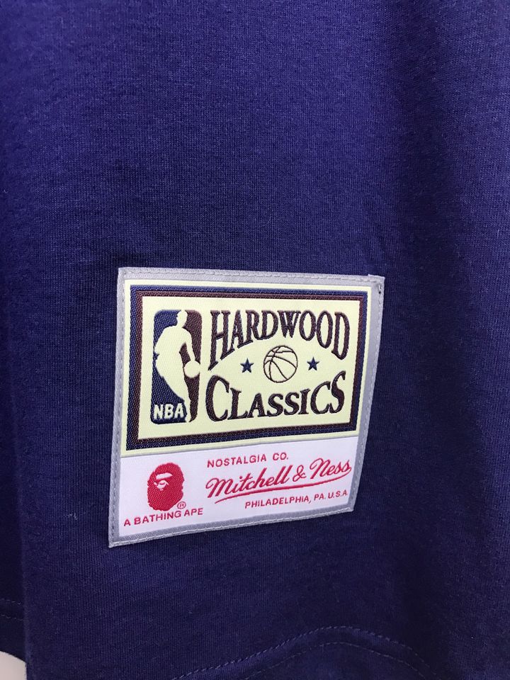 Футболка BAPE x Mitchell & Ness Warriors Tee Navy
