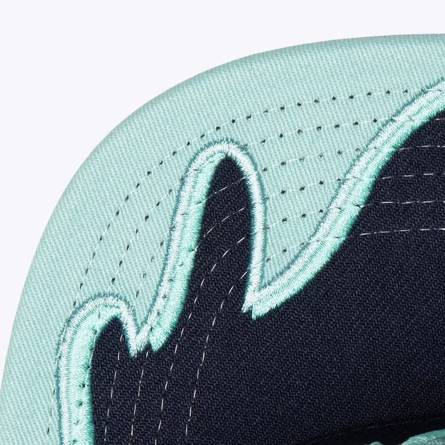 Бейсболка Mitchell & Ness Deep Sea Blue Seattle Kraken Rising Tide OG Snapback Hat