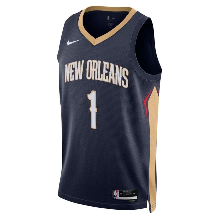 Баскетбольная джерси 2023-24 New Orleans Pelicans Zion Williamson #1 Swingman Icon Edition Navy Jersey