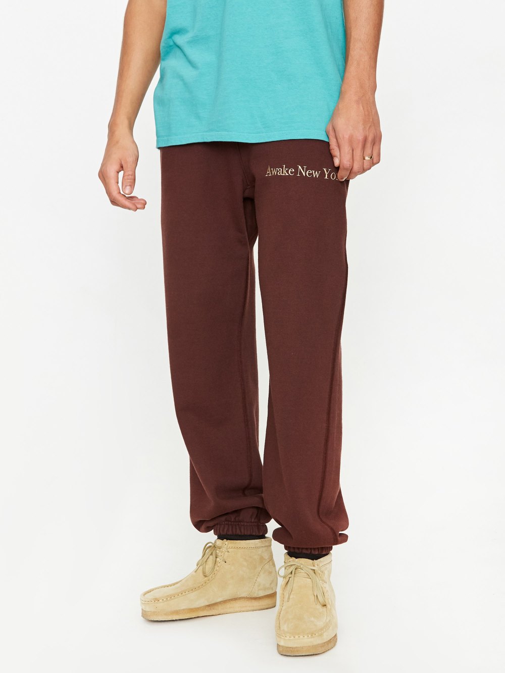 Спортивные штаны Awake Classic Outline Logo Paneled Embroidered Sweatpant Brown
