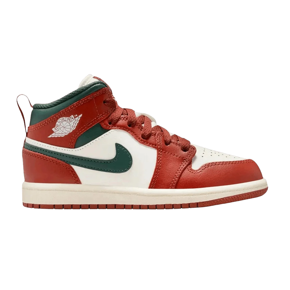Krossovki-Air-Jordan-1-Mid-PS-Redstone-Midnight-Green