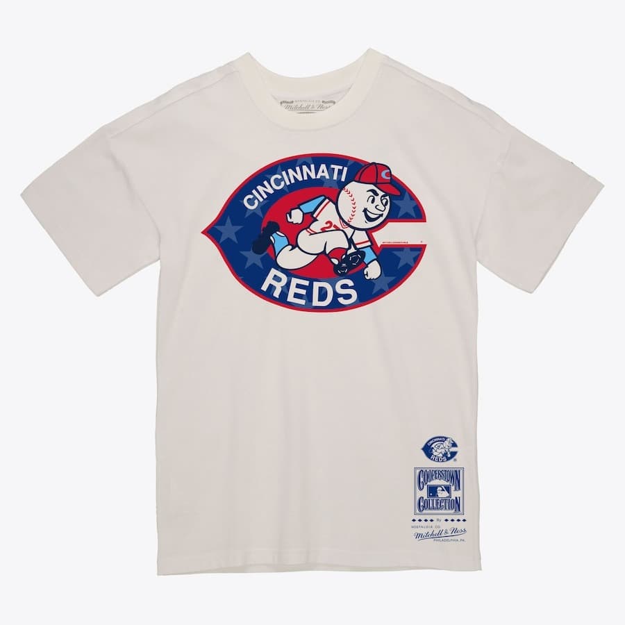 Футболка Mitchell & Ness Cream Cincinnati Reds Freedom T-Shirt