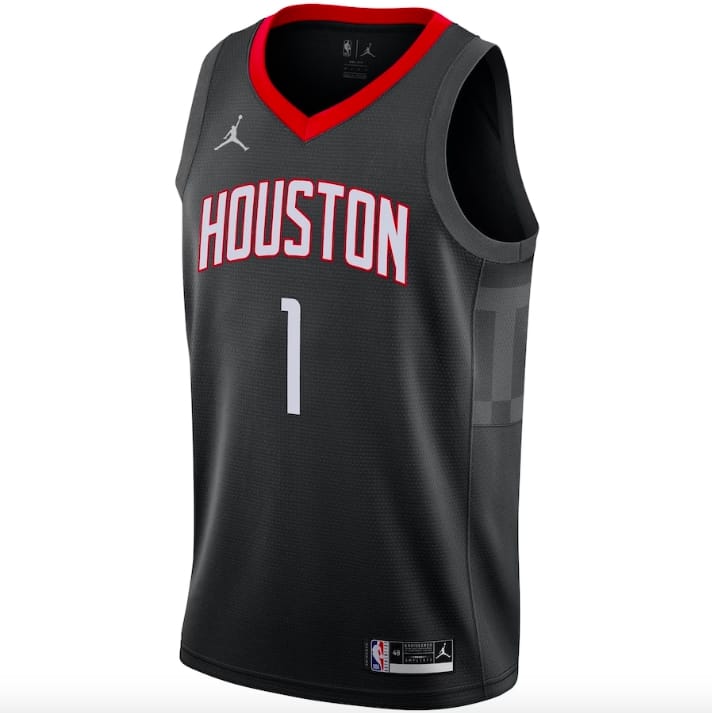 Баскетбольная джерси 2020-21 Houston Rockets #1 John Wall Jordan Brand Statement Black Jersey