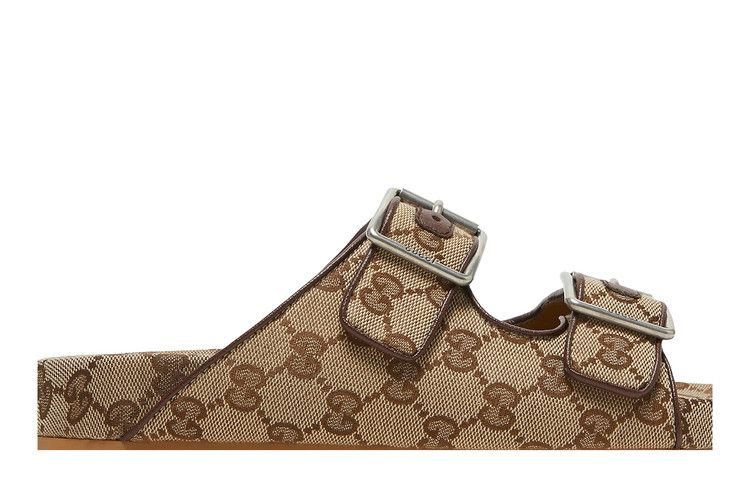 Сандалии Gucci Slide Sandal Strap 'Beige Monogram'