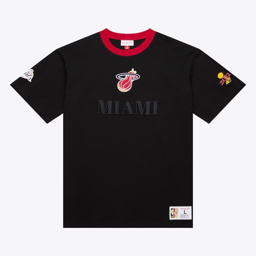 Футболка Mitchell & Ness Black Miami Heat Team OG 3.0 Vintage T-Shirt