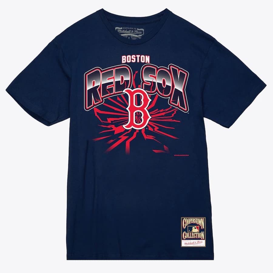 Футболка Mitchell & Ness Navy Boston Red Sox Earthquake T-Shirt