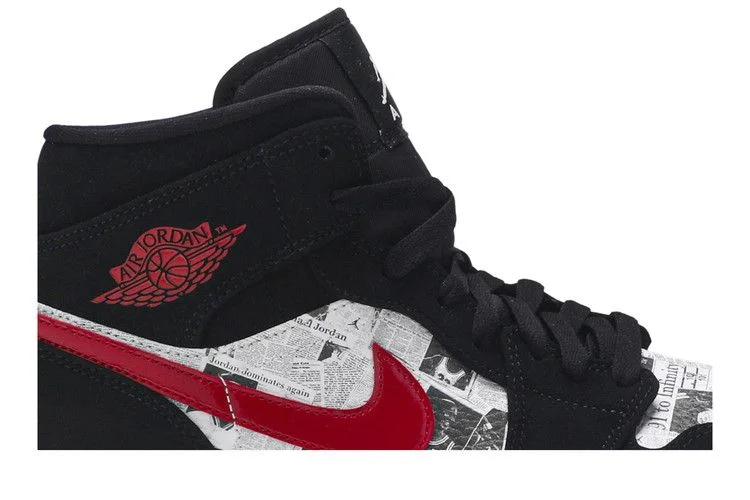 Кроссовки Air Jordan 1 Mid SE 'Newspaper Air Times'