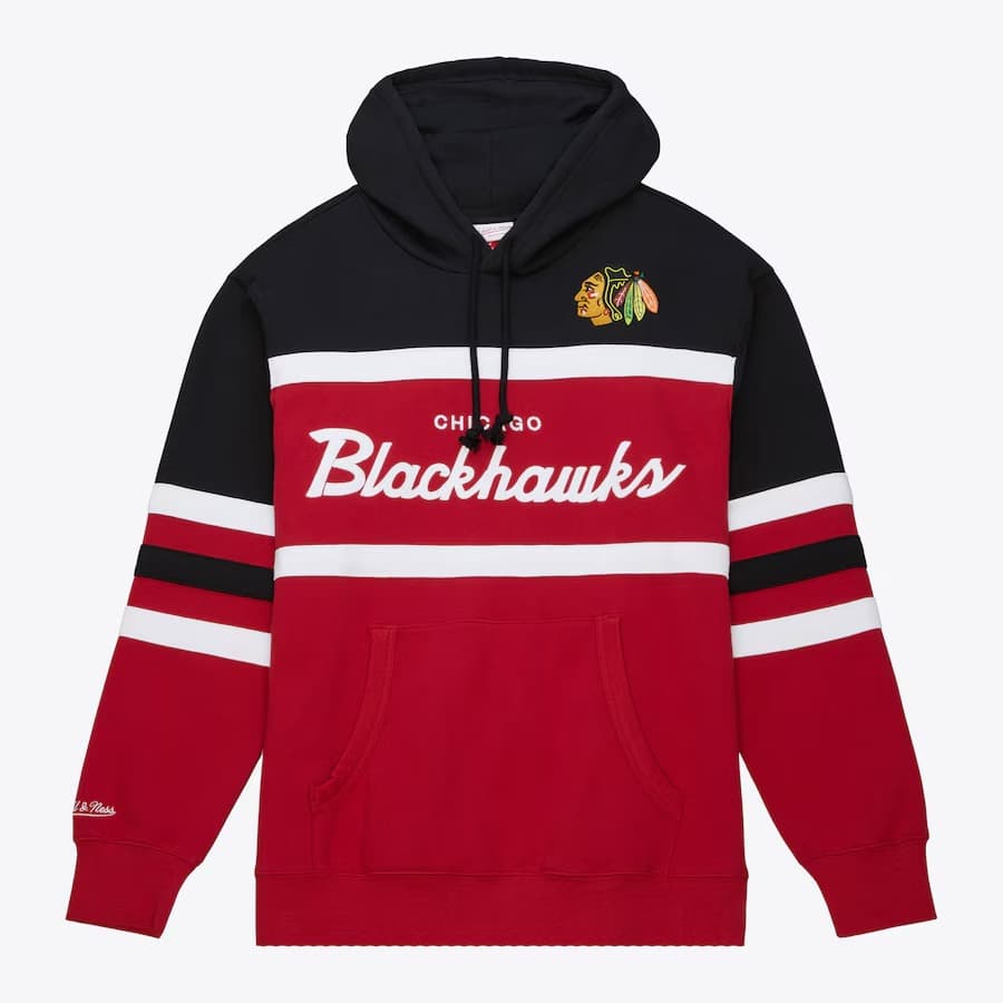 Худи Mitchell & Ness Red Chicago Blackhawks Head Coach Pullover Hoodie