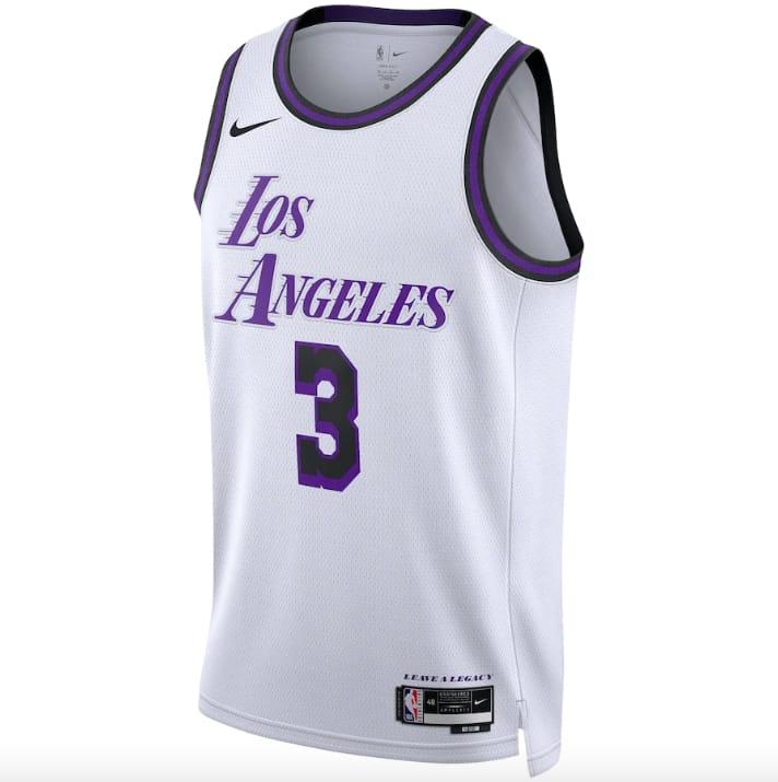 Баскетбольная джерси 2022-23 LA Lakers #3 Anthony Davis Swingman City White Jersey