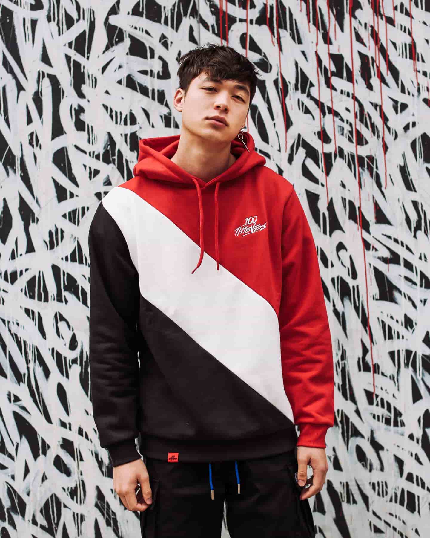 Худи 100 Thieves Tri Color Hoodie Red/Black/White