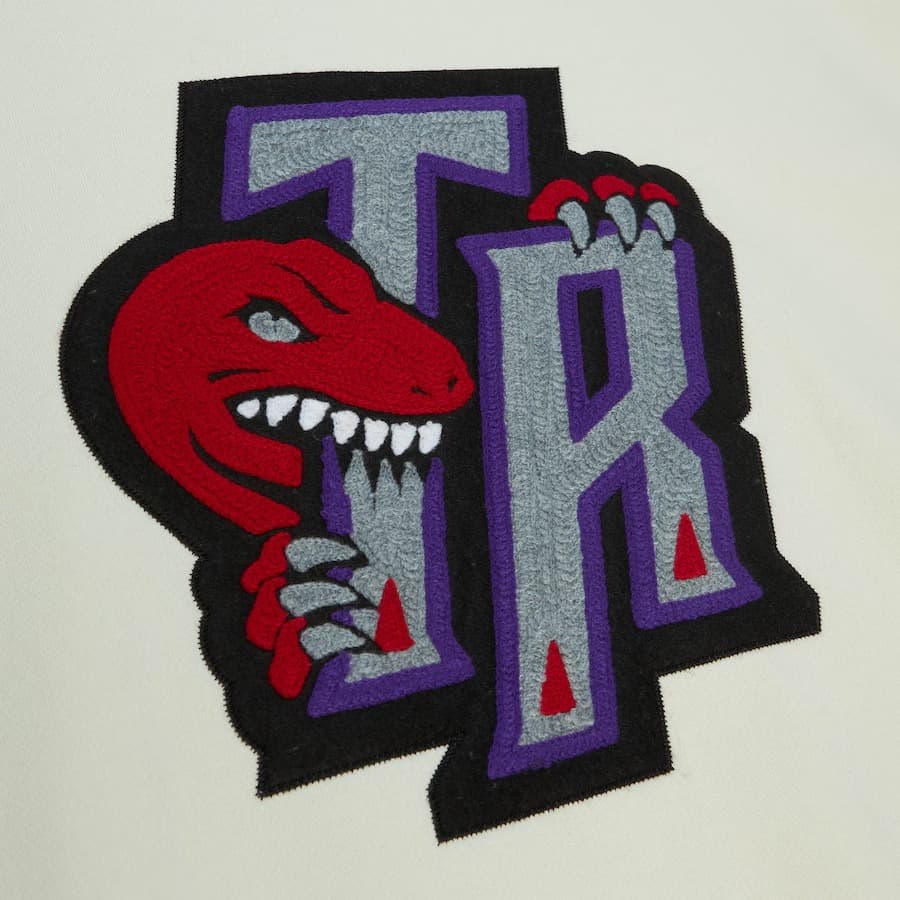Худи Mitchell & Ness Cream Toronto Raptors Retro Chainstitch Heavyweight Pullover Hoodie