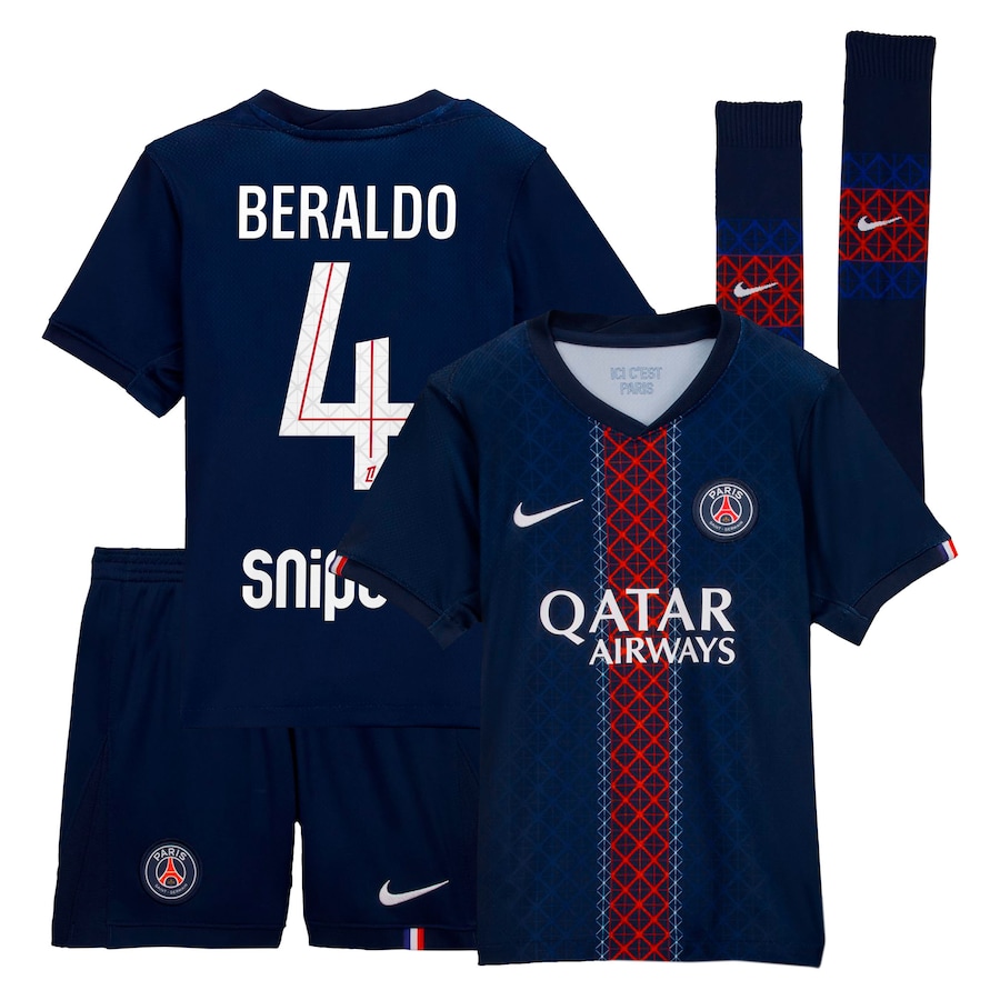Детская Футбольная форма PSG Nike Home Mini Kit 2025-26 - Beraldo 4