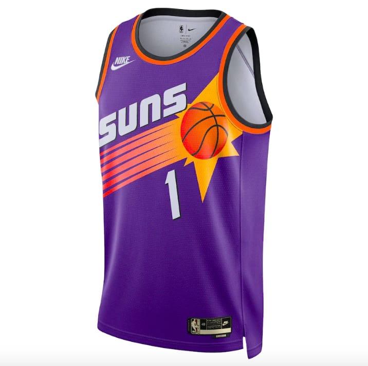 Баскетбольная джерси 2022-23 Phoenix Suns #1 Devin Booker Swingman Classic Purple Jersey