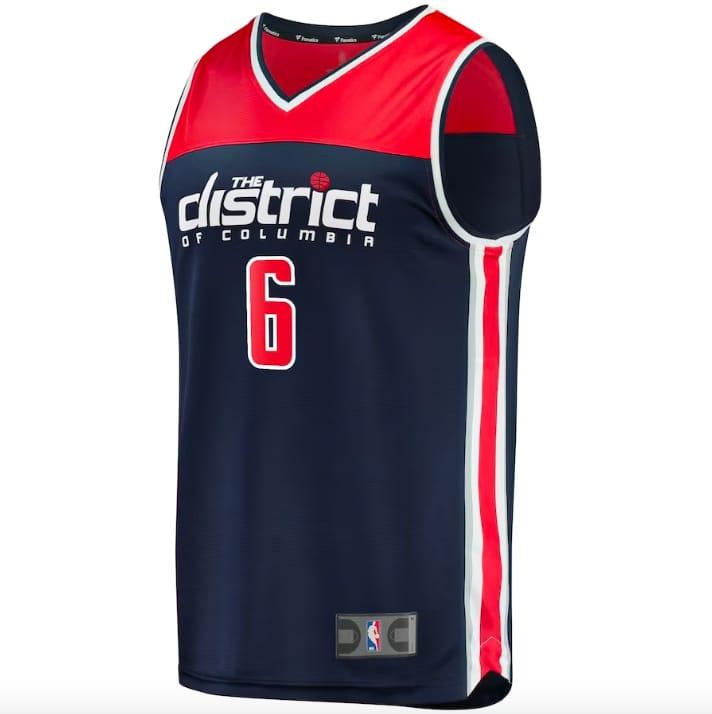 Баскетбольная джерси 2022-23 Washington Wizards #6 Kristaps Porzingis Fastbreak Statement Navy Jersey
