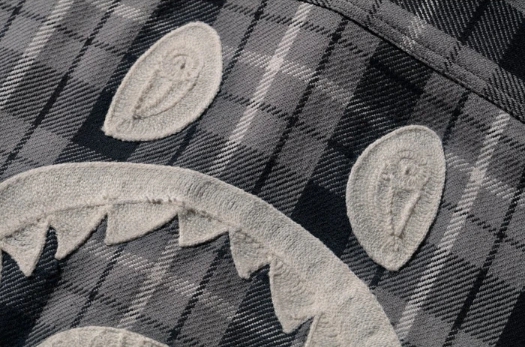 Рубашка BAPE Shark Flannel Check Shirt Black