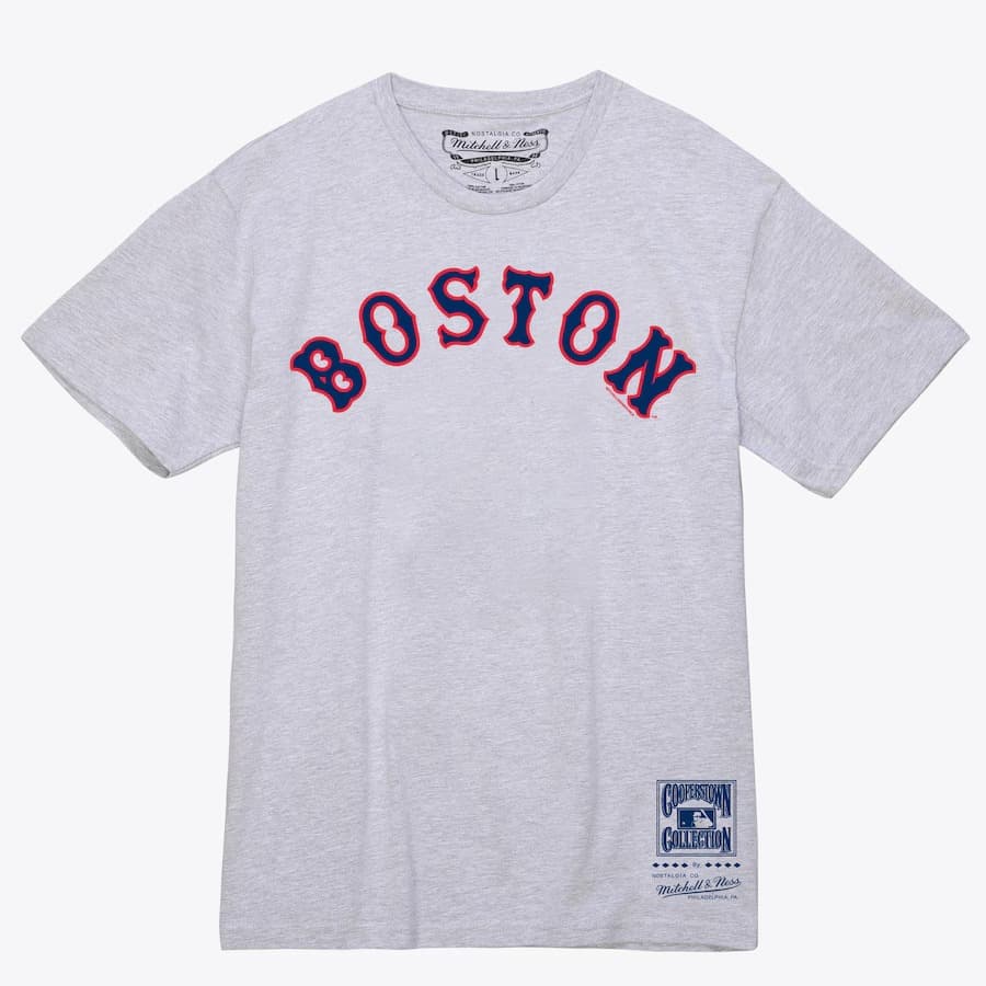 Футболка Mitchell & Ness Gray Boston Red Sox Wordmark T-Shirt
