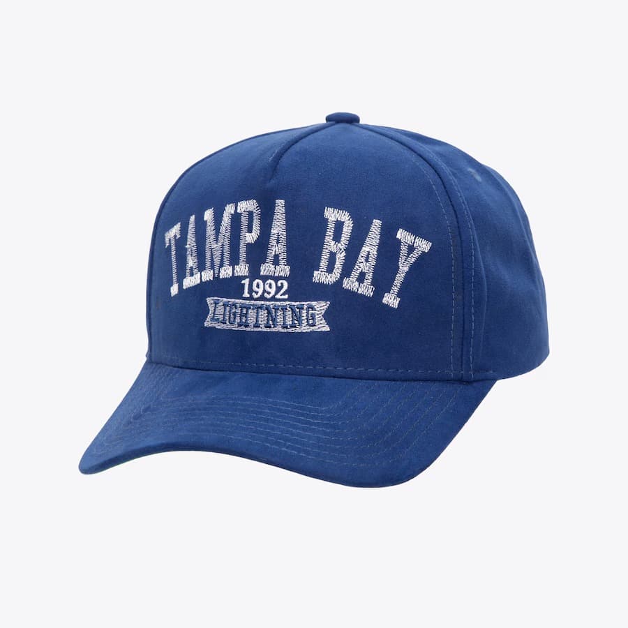 Бейсболка Mitchell & Ness Blue Tampa Bay Lightning Suede Pro Adjustable Hat