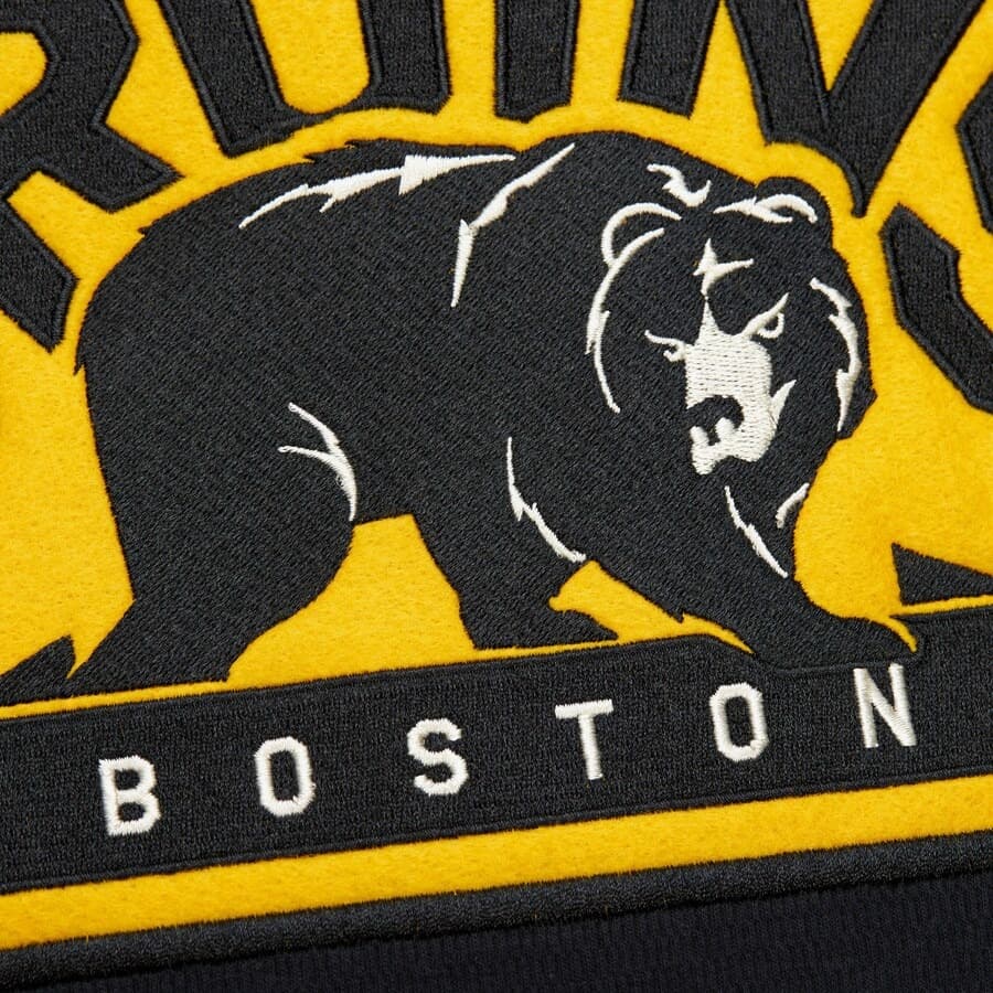 Худи Mitchell & Ness Black Boston Bruins Thermal Lightweight Pullover Hoodie