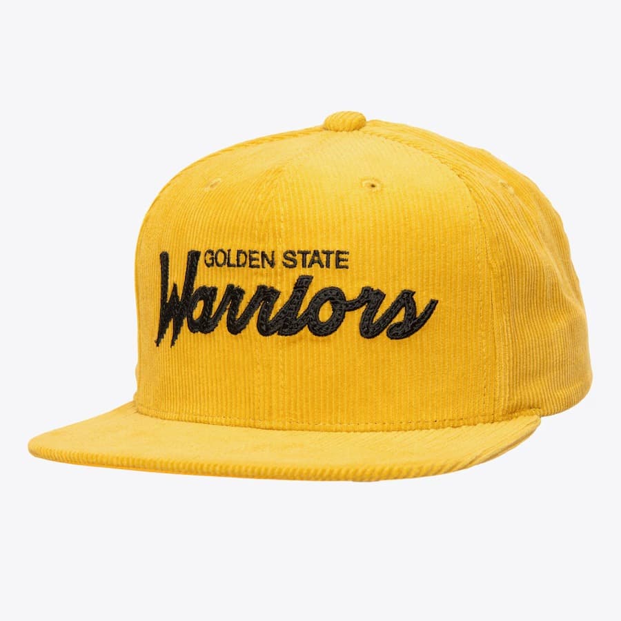 Бейсболка Mitchell & Ness Gold Golden State Warriors Corduroy Snapback Hat