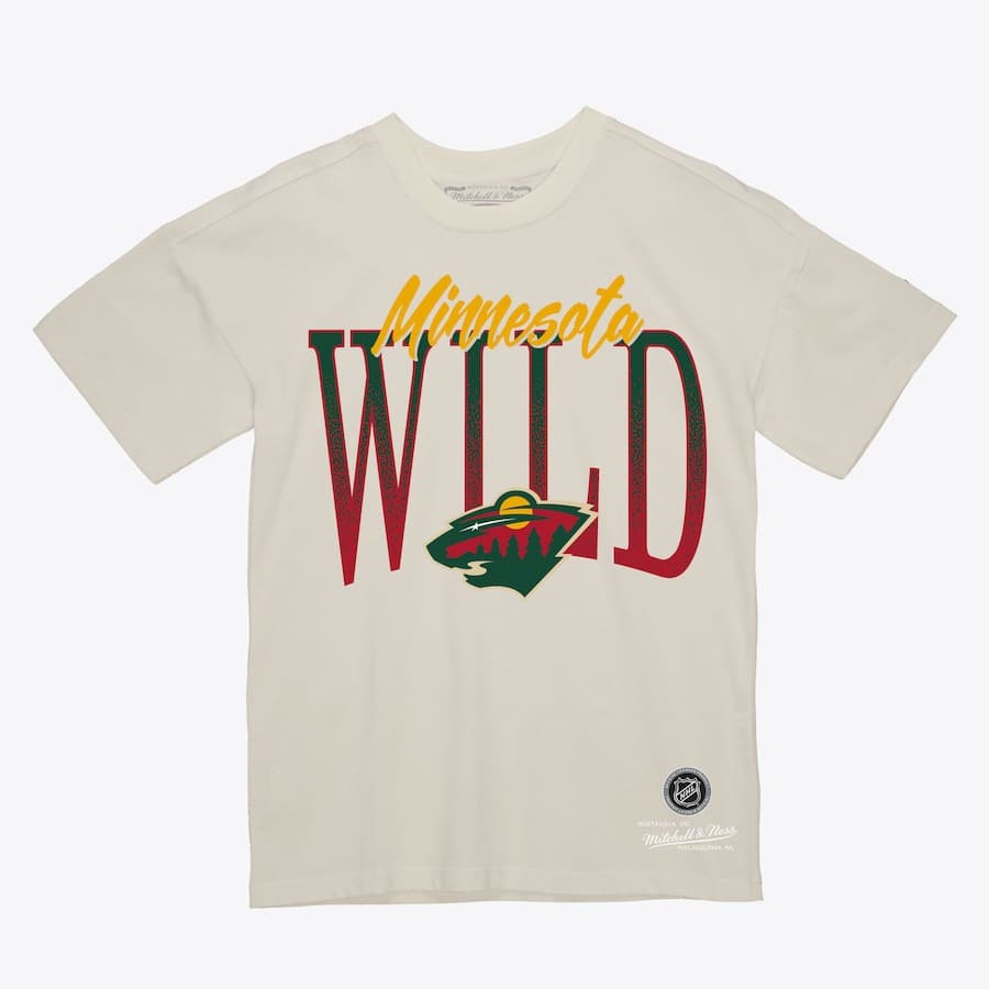 Футболка Mitchell & Ness Women's Cream Minnesota Wild Hip Check T-Shirt