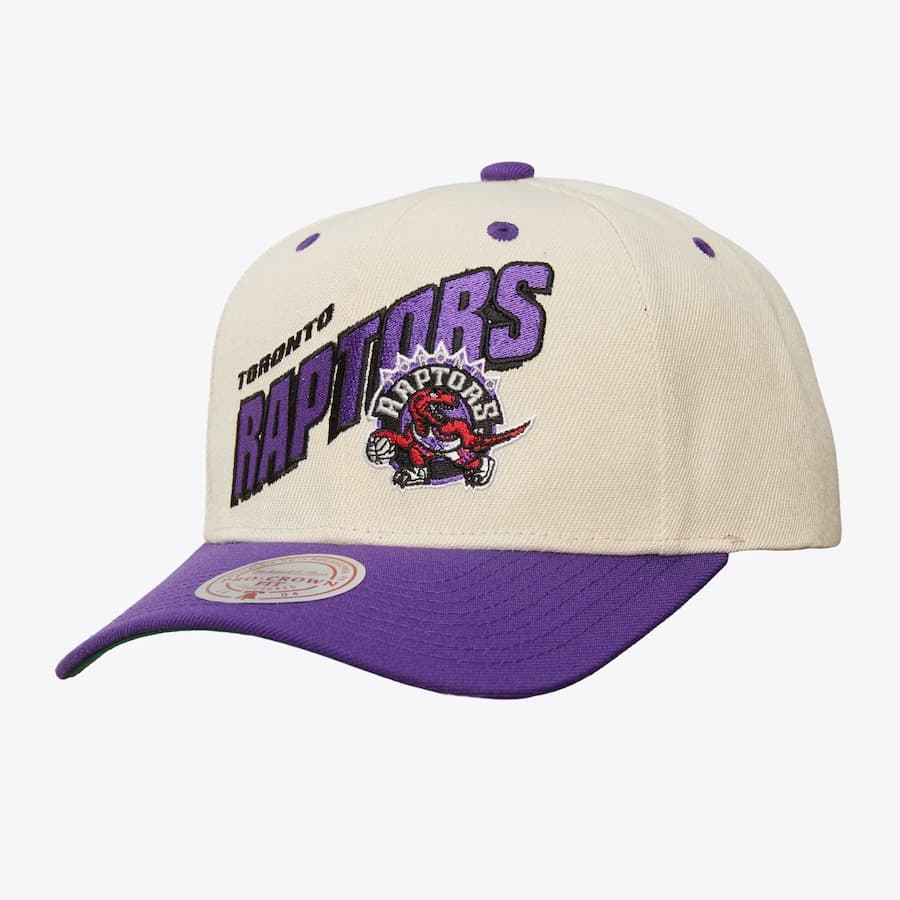 Бейсболка Mitchell & Ness Cream Toronto Raptors Hardwood Classics Retro Type Pro Snapback Hat