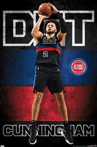 Настенный постер Cade Cunningham Detroit Pistons NBA Wall Poster
