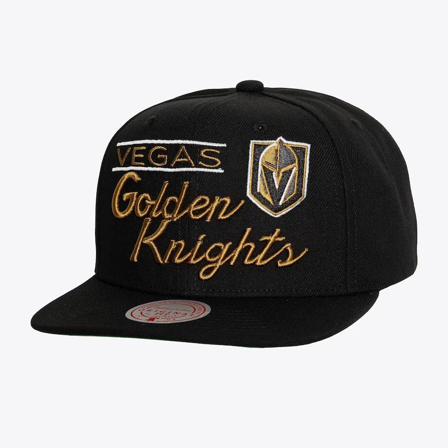 Бейсболка Mitchell & Ness Black Vegas Golden Knights Retro Lock Up Snapback Hat