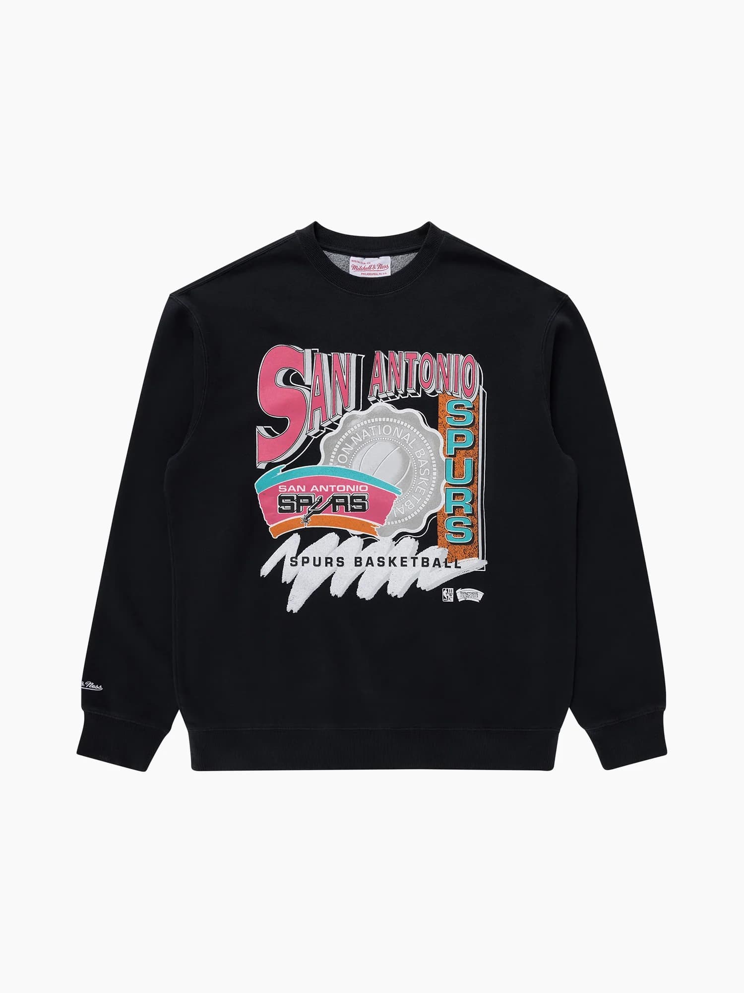 Футболка Mitchell & Ness San Antonio Spurs Brush Off Vintage NBA Crewneck