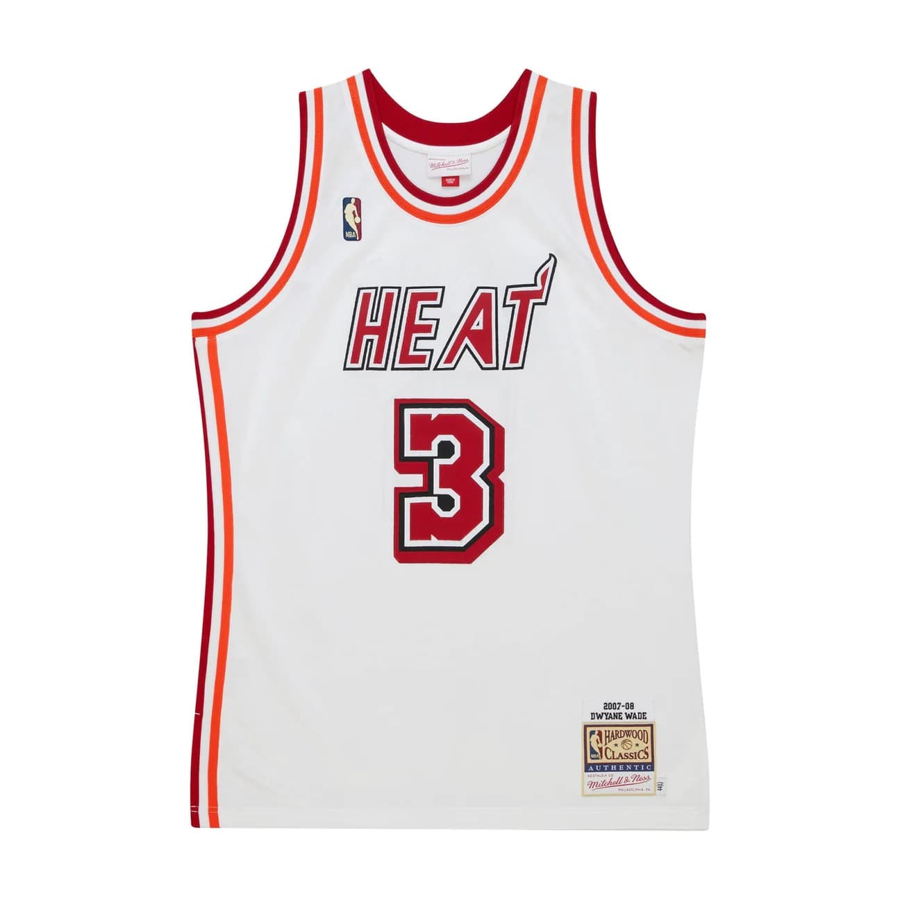 Баскетбольная джерси 2007-08 Miami Heat Dwyane Wade #3 Authentic Hardwood Classic White Jersey