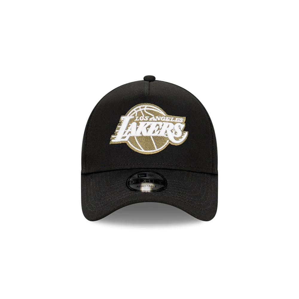 New-Era-Los-Angeles-Lakers-9FORTY-Black-Olive-A-Frame-NBA-Snapback-Hat-4