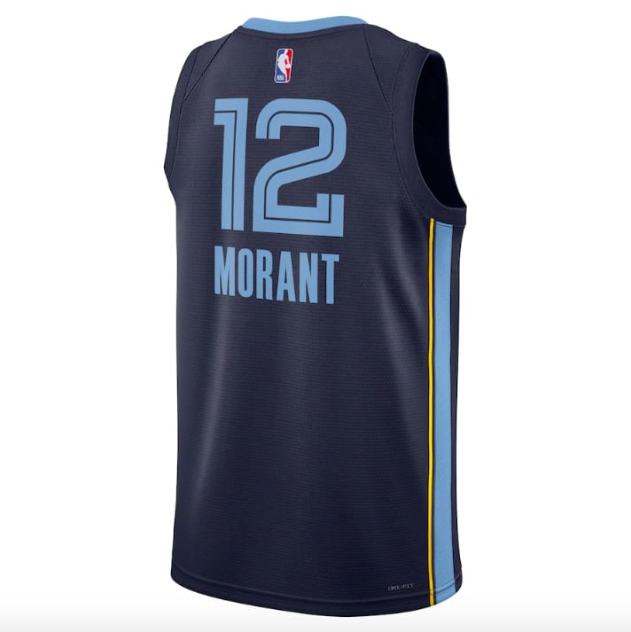 Баскетбольная джерси 2022-23 Memphis Grizzlies #12 Ja Morant Swingman Icon Navy Jersey